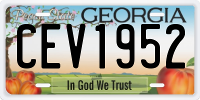 GA license plate CEV1952