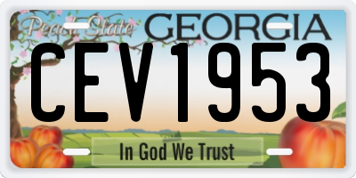 GA license plate CEV1953