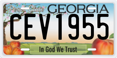 GA license plate CEV1955