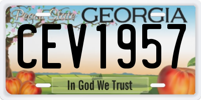 GA license plate CEV1957