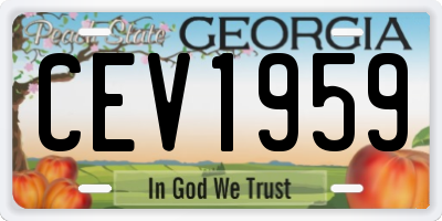 GA license plate CEV1959
