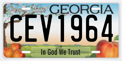 GA license plate CEV1964