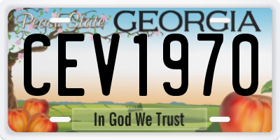 GA license plate CEV1970