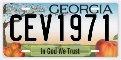 GA license plate CEV1971