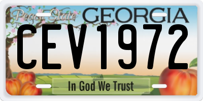 GA license plate CEV1972