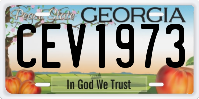 GA license plate CEV1973