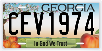 GA license plate CEV1974