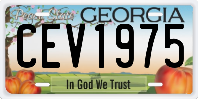 GA license plate CEV1975