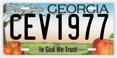 GA license plate CEV1977