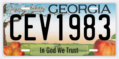 GA license plate CEV1983