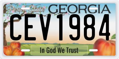 GA license plate CEV1984