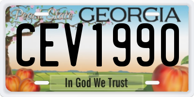 GA license plate CEV1990
