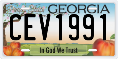 GA license plate CEV1991