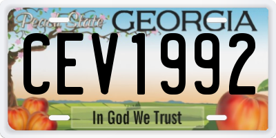 GA license plate CEV1992