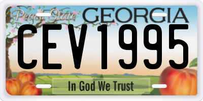 GA license plate CEV1995