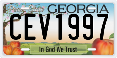 GA license plate CEV1997
