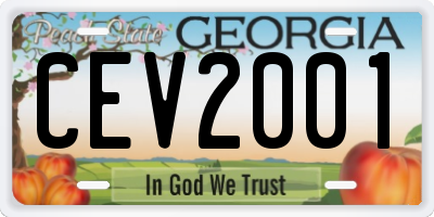 GA license plate CEV2001