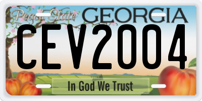 GA license plate CEV2004