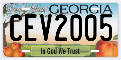 GA license plate CEV2005