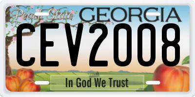 GA license plate CEV2008