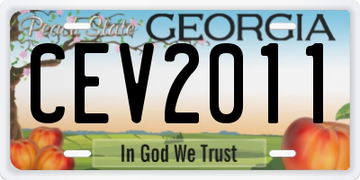 GA license plate CEV2011