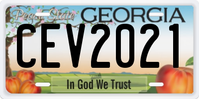 GA license plate CEV2021