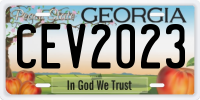 GA license plate CEV2023