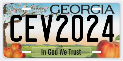 GA license plate CEV2024