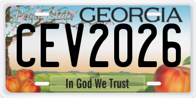 GA license plate CEV2026