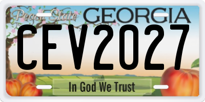 GA license plate CEV2027