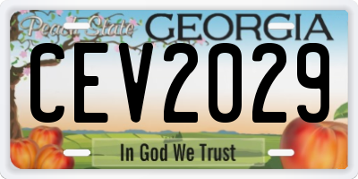 GA license plate CEV2029