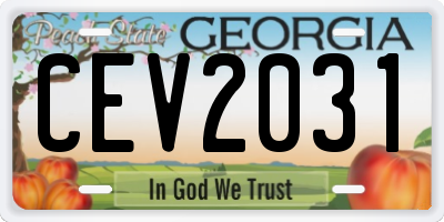 GA license plate CEV2031