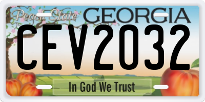 GA license plate CEV2032