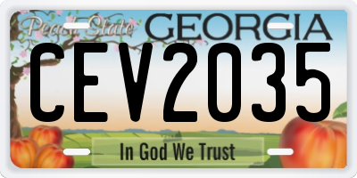 GA license plate CEV2035