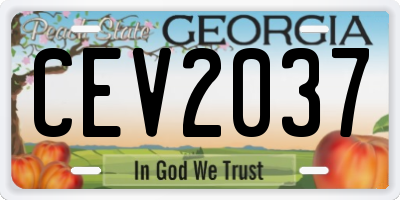 GA license plate CEV2037