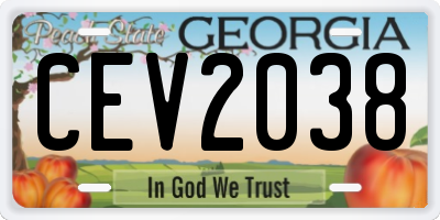 GA license plate CEV2038
