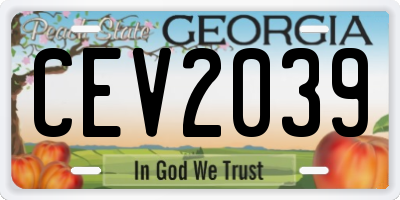 GA license plate CEV2039