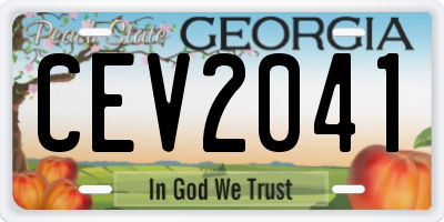 GA license plate CEV2041