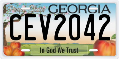 GA license plate CEV2042