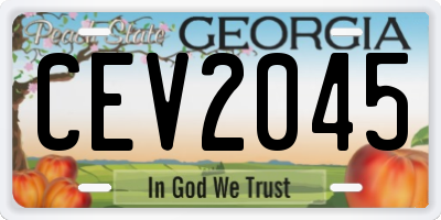 GA license plate CEV2045