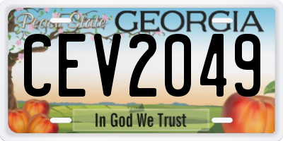 GA license plate CEV2049
