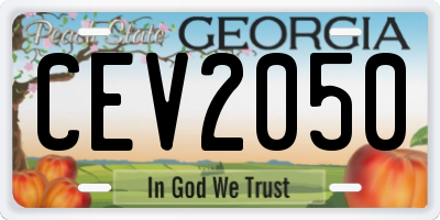 GA license plate CEV2050