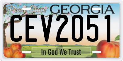 GA license plate CEV2051