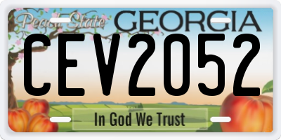 GA license plate CEV2052