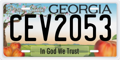 GA license plate CEV2053