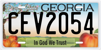 GA license plate CEV2054