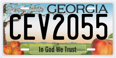 GA license plate CEV2055