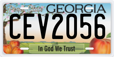 GA license plate CEV2056