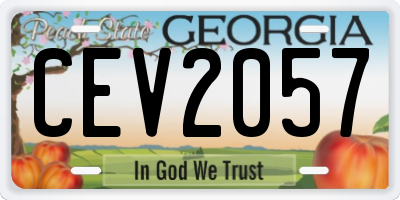 GA license plate CEV2057