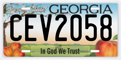GA license plate CEV2058
